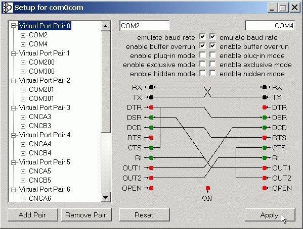 Virtual.com port emulator